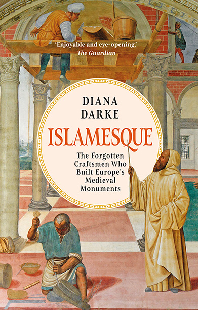 Book cover for ISLAMESQUE showing Medieval Muslim craftsmen working