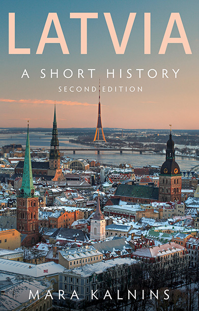 Book cover for LATVIA showing a snowy cityscape.