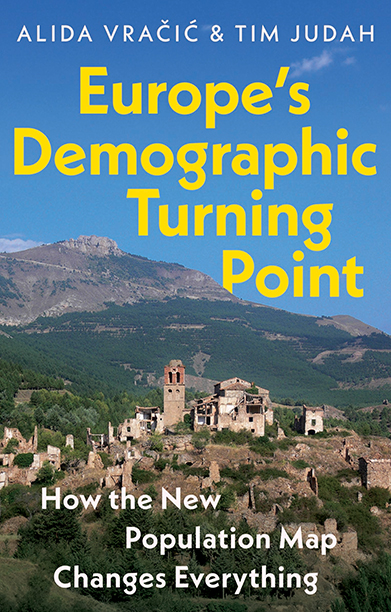 Cover of 'Europe's Demographic Turning Point' showing a village with a mountain the background